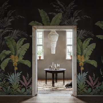 Fototapet, Banana Tree Jungle, Black, Rebel Walls - Img 3