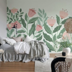 Fototapet, Big Blossom, Light Pink, Rebel Walls