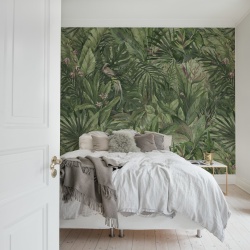 Fototapet, Birds in the Jungle, Green, Rebel Walls