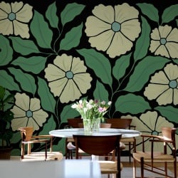 Fototapet, Bold Abstract Flower, Black, Rebel Walls - Img 3