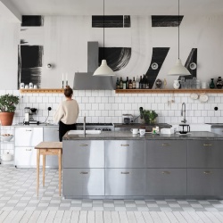 Fototapet, Bold Lines, Black, Rebel Walls