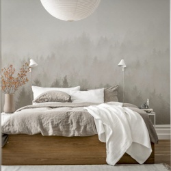 Fototapet, Cloudy Forest, Beige, Rebel Walls