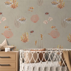 Fototapet Coral Garden - Brown, Kikki Belle