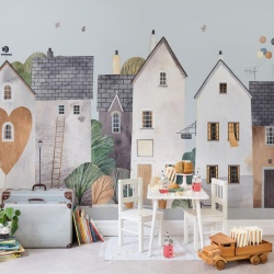 Fototapet, Cute Village, Pastel, Rebel Walls