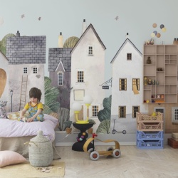 Fototapet, Cute Village, Pastel, Rebel Walls - Img 3