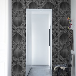 Fototapet, Denim Trellis, Black, Rebel Walls