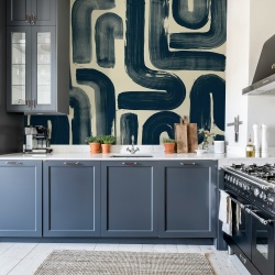 Fototapet, Drape Brush, Dark Blue, Rebel Walls