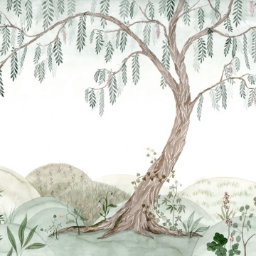 Fototapet, Dreamy Tree, Light Green, Rebel Walls - Img 2