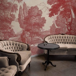 Fototapet Engraving, Red, Coordonne