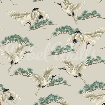Fototapet, Flying Cranes, Beige, Rebel Walls - Img 2
