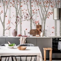 Fototapet, Forest Birds, Pink, Rebel Walls - Img 3