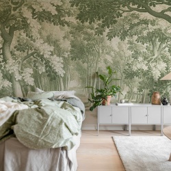 Fototapet, Forest Engraving, Green, Rebel Walls - Img 3