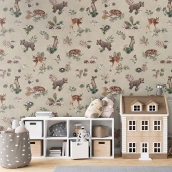 Fototapet Forest Gathering - Beige, Kikki Belle