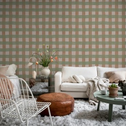Fototapet, Gingham, Pink, Rebel Walls - Img 3