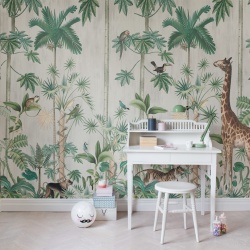 Fototapet, Giraffe's Stroll, Rebel Walls