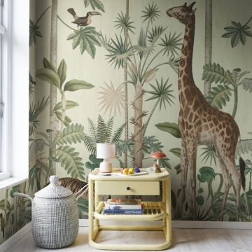 Fototapet, Giraffe's Stroll, Sunny, Rebel Walls - Img 3