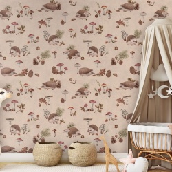 Fototapet Happy Hedgehog - Beige, Kikki Belle - Img 4