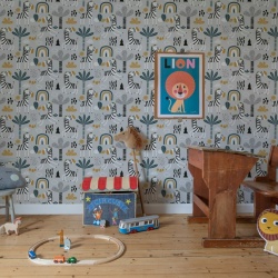 Fototapet, Happy Zebra, Gray, Rebel Walls - Img 4