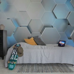 Fototapet, Hexagon, Gray, Rebel Walls - Img 3
