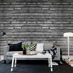 Fototapet, Horizontal Boards, Black, Rebel Walls