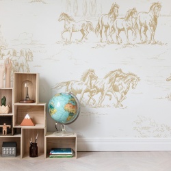 Fototapet, Horse Herd, Gold, Rebel Walls