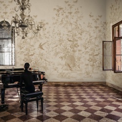 Fototapet lavabil, Chinoiserie Garden, Beige, Sandberg