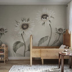 Fototapet lavabil, Sunflowers, White, Sandberg - Img 4