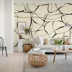 Fototapet, Line Art, Beige, Rebel Walls