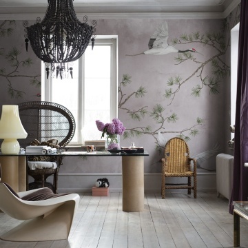 Fototapet, Majestic Cranes, Pink, Rebel Walls - Img 3
