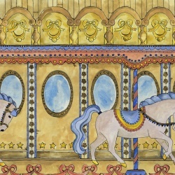 Fototapet, Merry Go Around, Yellow, Rebel Walls - Img 2