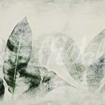 Fototapet, Misty Leafs, Green, Rebel Walls - Img 2