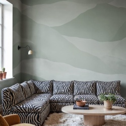 Fototapet, Misty Peaks, Light Green, Rebel Walls