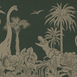Fototapet Monochrome Dino - Green Vintage, Kikki Belle - Img 2