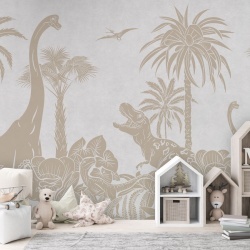 Fototapet Monochrome Dino - White Vintage, Kikki Belle - Img 3