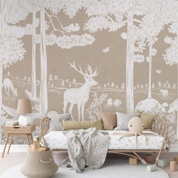 Fototapet Monochrome Forest - Brown, Kikki Belle - Img 4