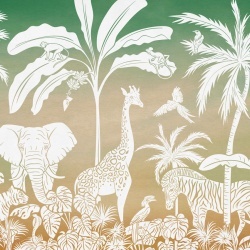 Fototapet Monochrome Jungle - Green Sky, Kikki Belle - Img 2