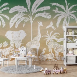 Fototapet Monochrome Jungle - Green Sky, Kikki Belle - Img 5