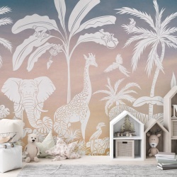 Fototapet Monochrome Jungle - Sky Pink, Kikki Belle - Img 3