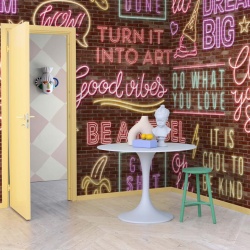 Fototapet, Neon Vibes, Brickwall, Rebel Walls
