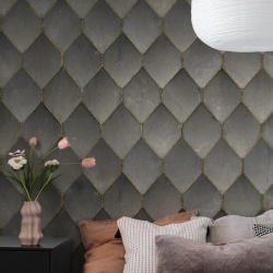 Fototapet, Osaka Tiles, Grey, Rebel Walls