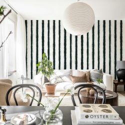 Fototapet, Painted Stripes, Black & White, Rebel Walls
