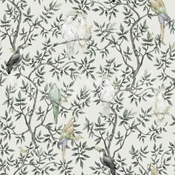 Fototapet, Parrot Shrubbery, Green, Rebel Walls - Img 2