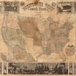 Fototapet, Pictorial Map of the U.S., Rebel Walls - Img 2