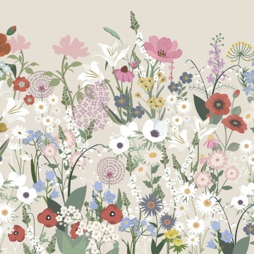 Fototapet, Playful Meadow, Beige, Rebel Walls - Img 2