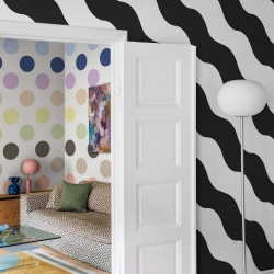 Fototapet, Polka Stripe, Black & White, Rebel Walls - Img 6