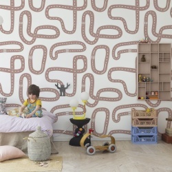 Fototapet, Race Track, Soft Pink, Rebel Walls