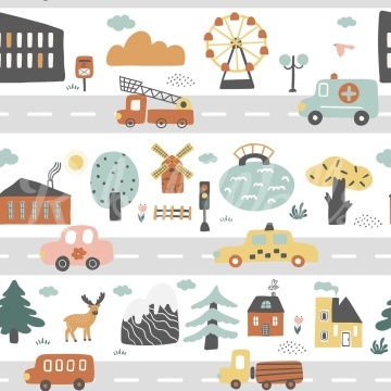 Fototapet, Roadmap, Pastel, Rebel Walls - Img 2