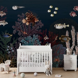 Fototapet Roaring Reef - Blue, Kikki Belle