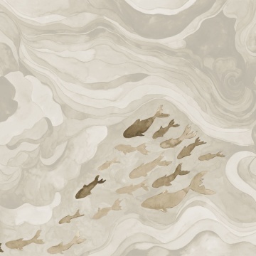 Fototapet, Silent Stream, Beige, Rebel Walls - Img 2