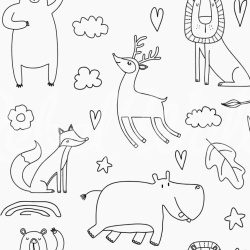Fototapet, Sketches, Black & White, Rebel Walls - Img 2